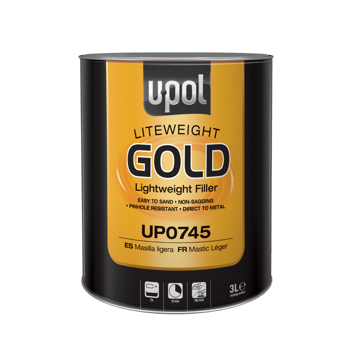 U-POL Liteweight Gold Premium Grade Lightweight Body Filler – UP0745 (3L)