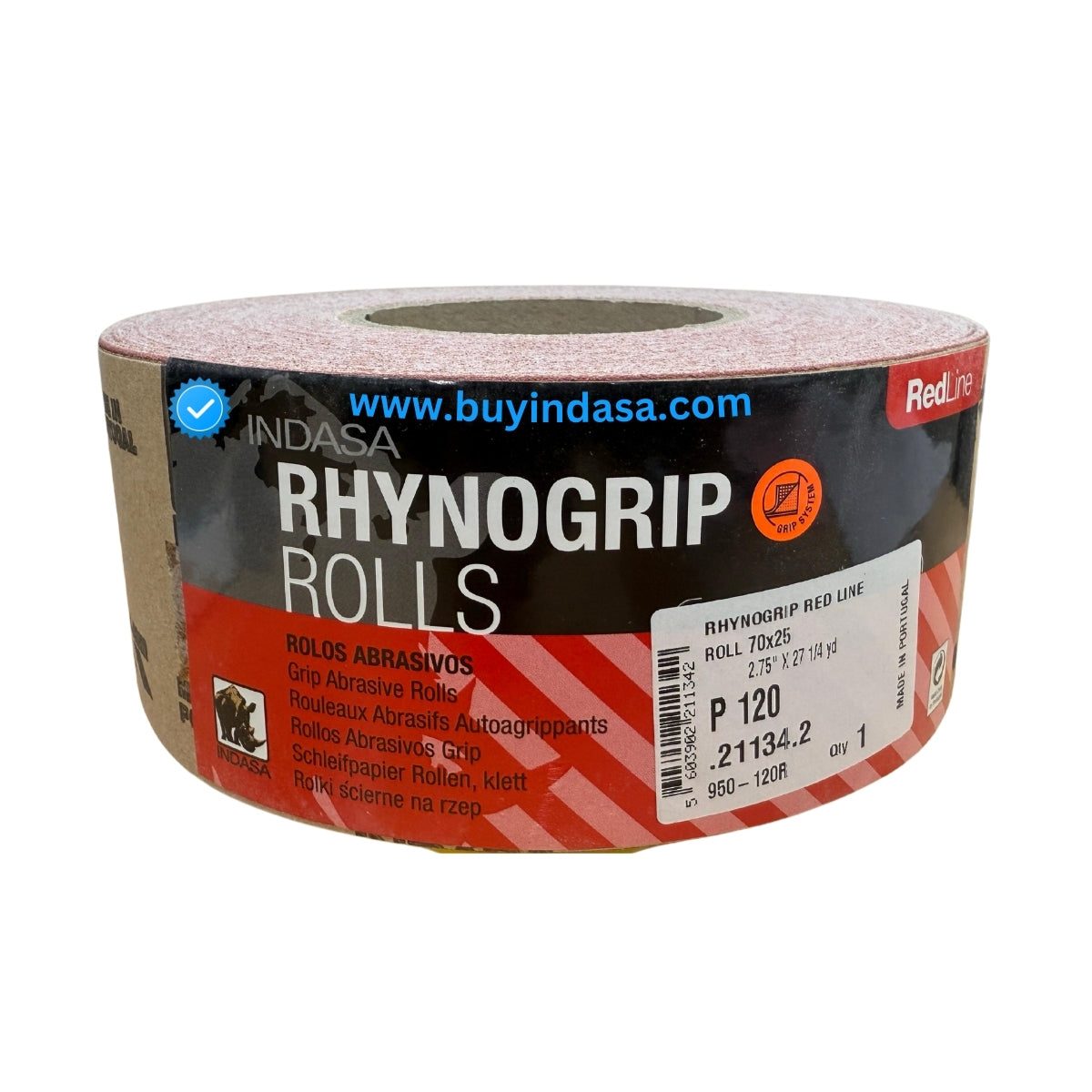 Indasa 2.75in RhynoGrip RedLine Sanding Rolls 950-R Series by INDASA | UnitedFinish.com