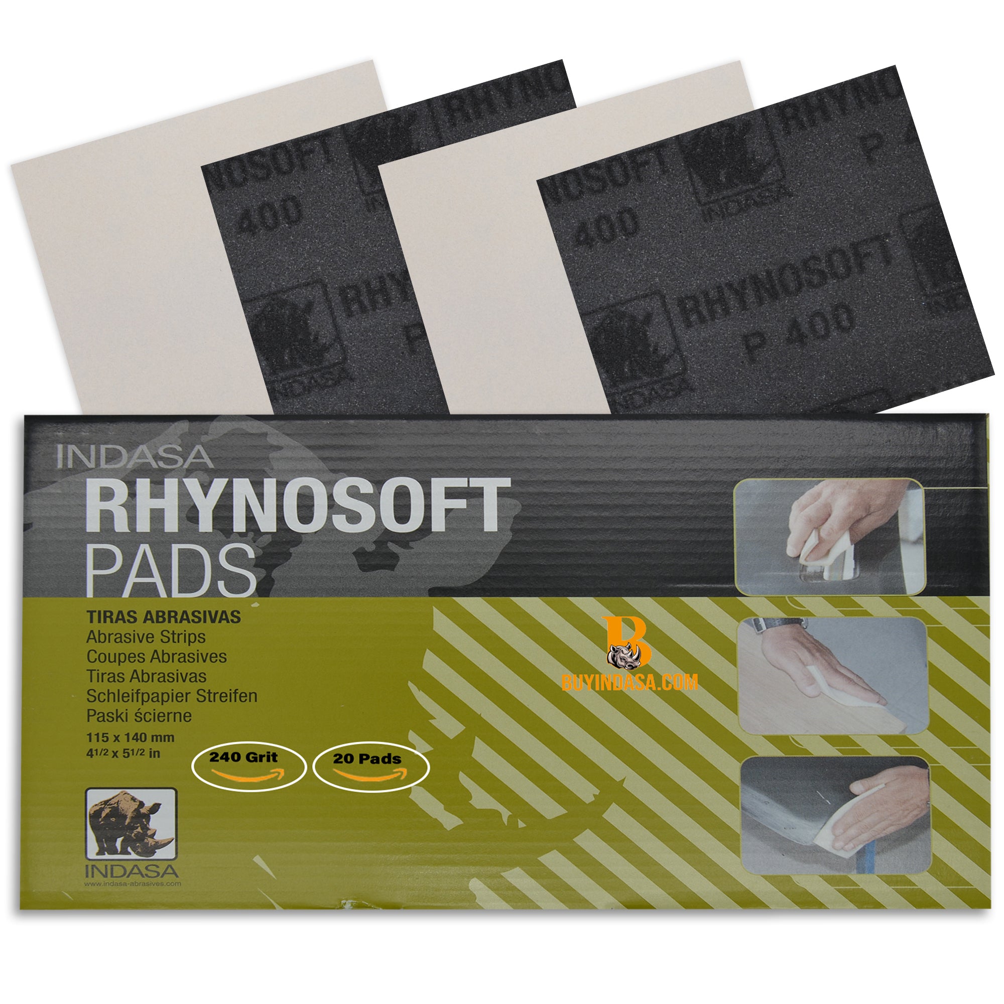 Indasa Rhynosoft Foam Sanding Pads 3600P - Close Up | UnitedFinish.com