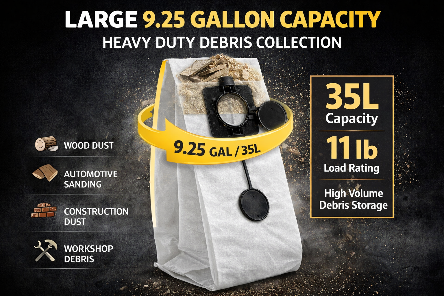 Indasa LPE45 Fleece Dust Bags 558799 - Side View | UnitedFinish.com