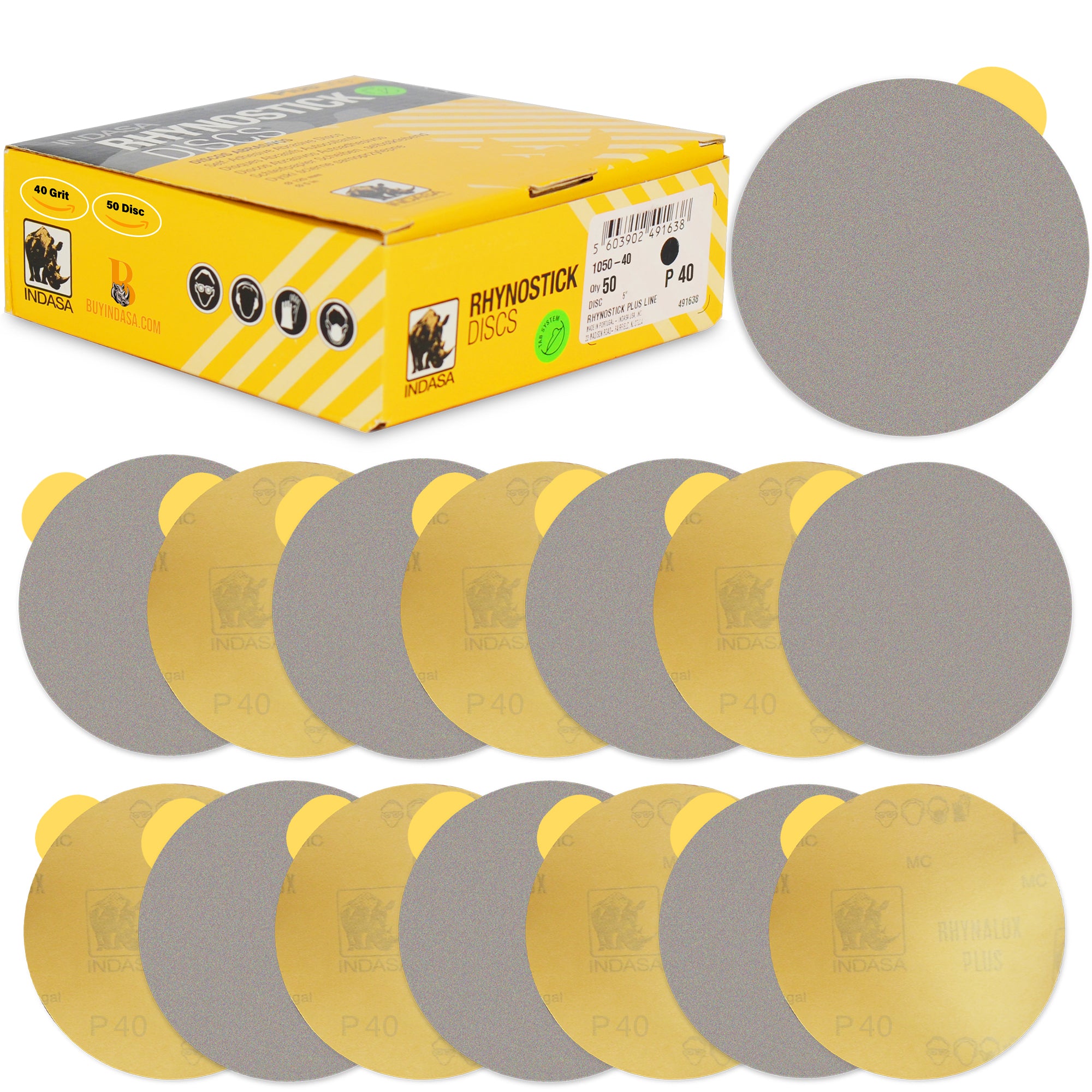 Indasa 5" Plus Line Rhynostick PSA Solid Sanding Discs 1050 Series by INDASA | UnitedFinish.com