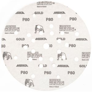 Mirka Gold 9" Grip, 27 Holes Sanding Discs - Side View | UnitedFinish.com