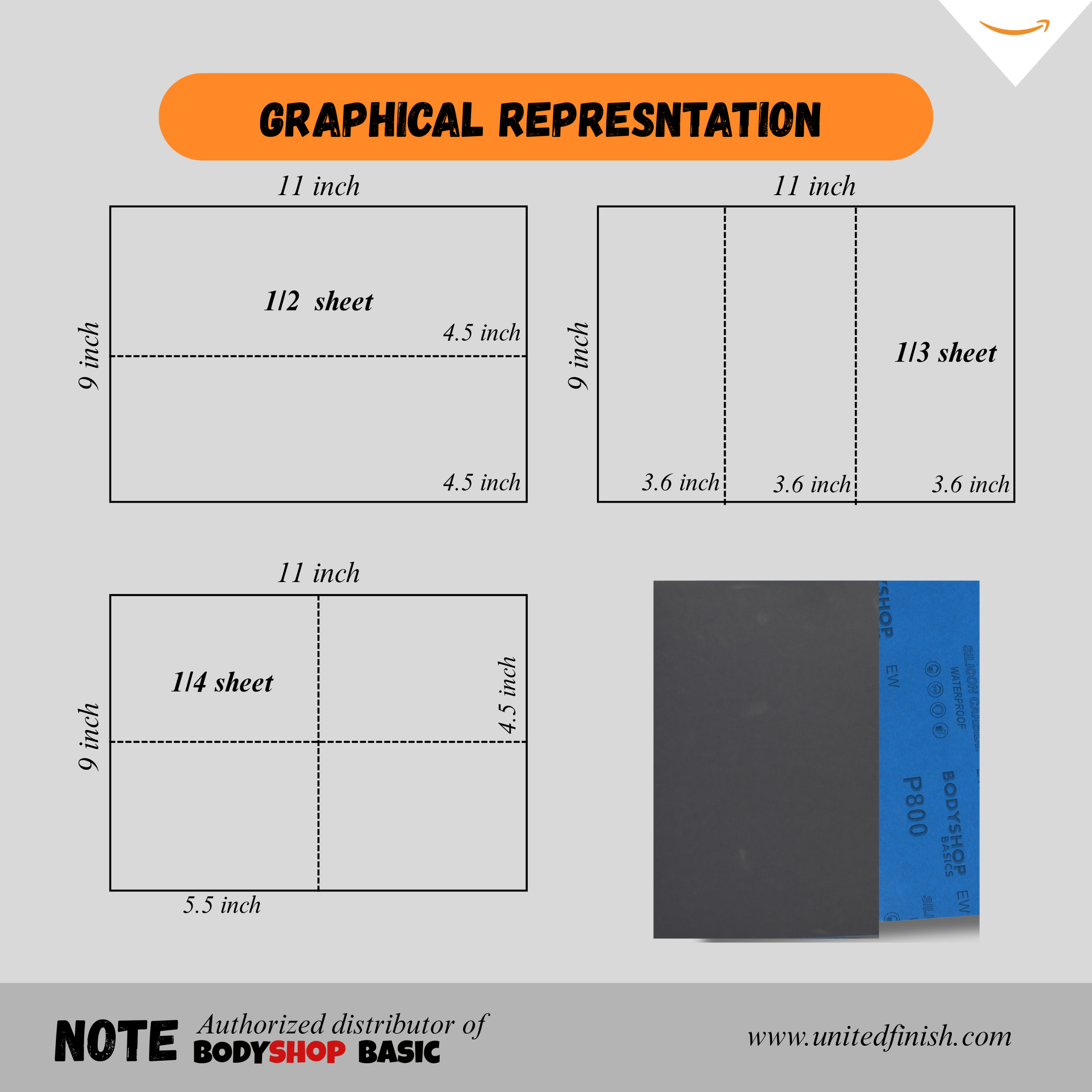 Wet/Dry Sanding Sheets 9"x11" Fine Grit Waterproof - In Use | UnitedFinish.com