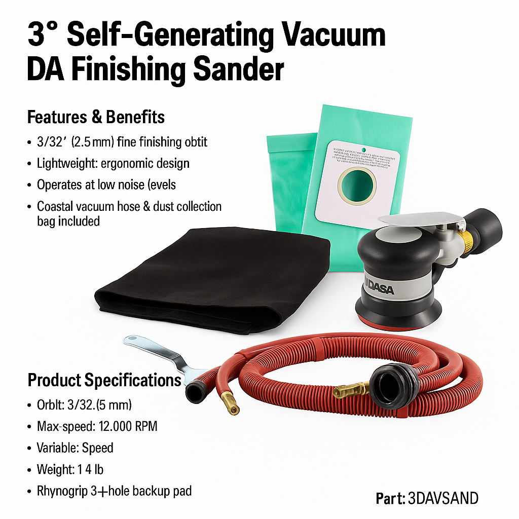Indasa 3in Self-Generating Vacuum DA Sander 3DAVSAND by INDASA | UnitedFinish.com