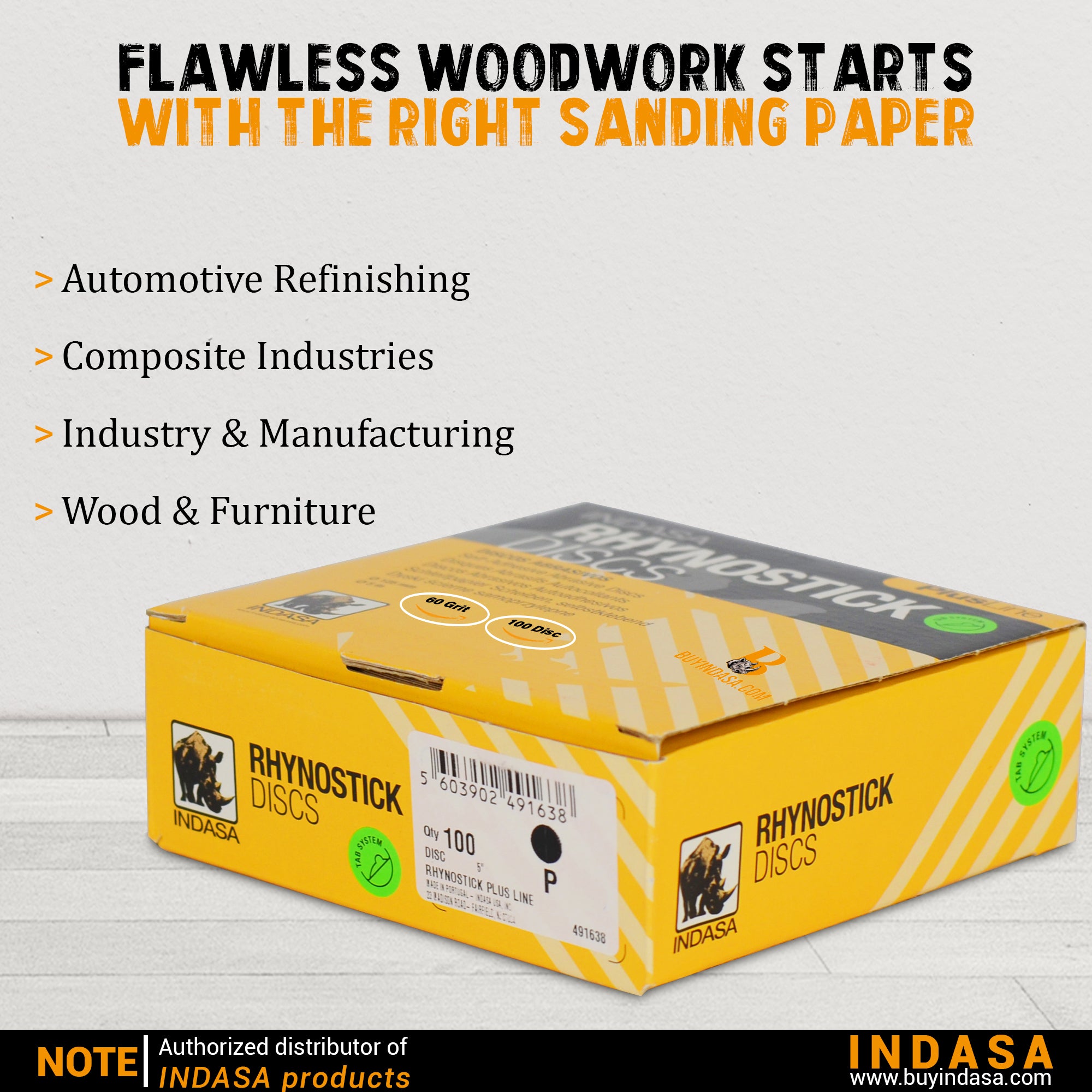 Indasa 5" Plus Line Rhynostick PSA Solid Sanding Discs 1050 Series by INDASA | UnitedFinish.com