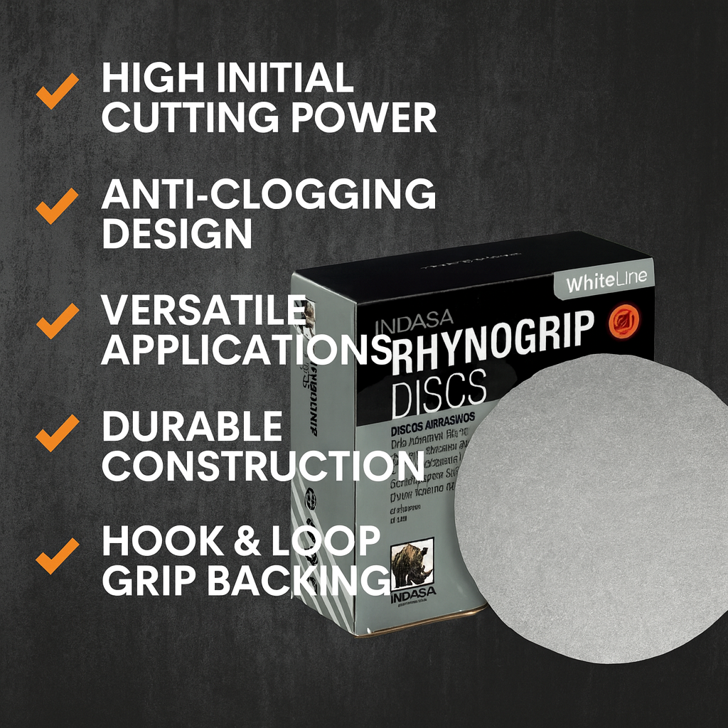 Indasa 5in Whiteline Sanding Discs 52 Series - Detail View | UnitedFinish.com