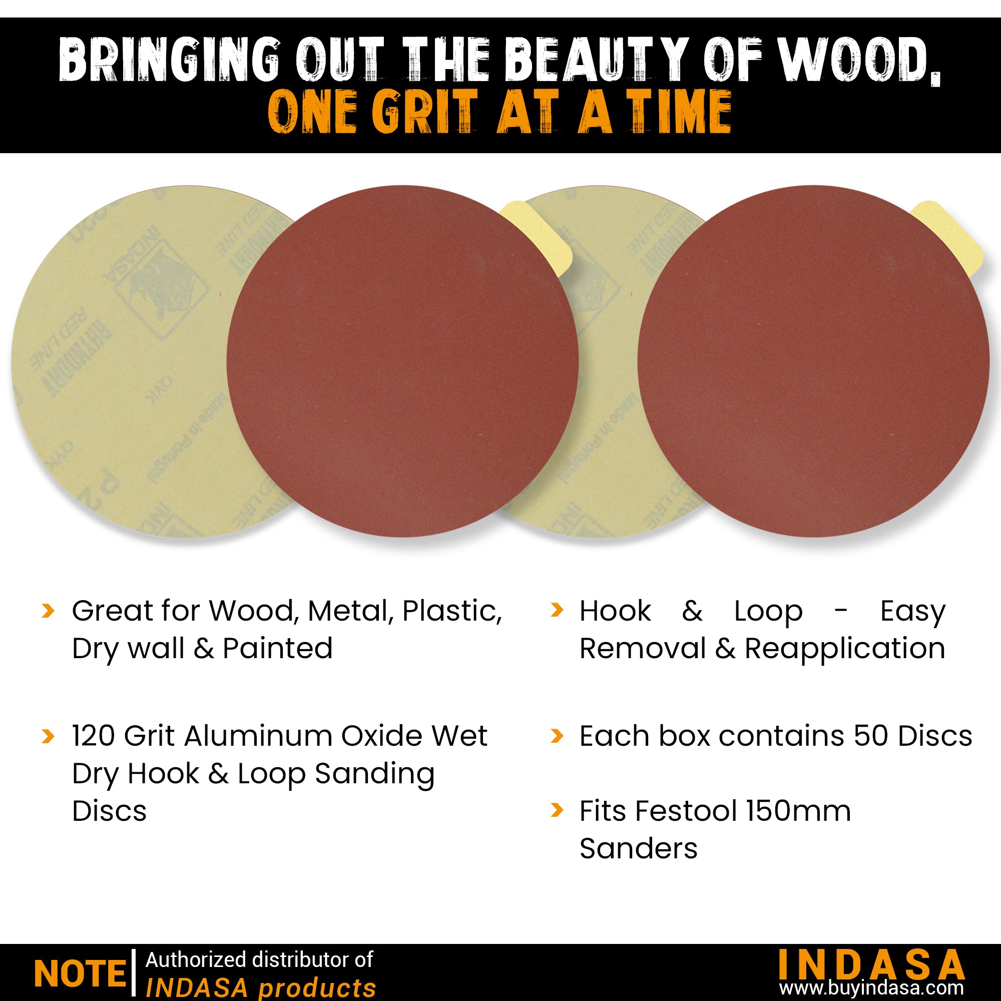 Indasa 6in Rhynostick Red Line Solid Discs 600 Series - Feature View | UnitedFinish.com