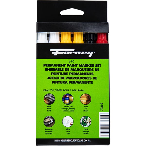 Forney Paint Marker Kit 6-Pack Liquid Paint Markers FOR-70809