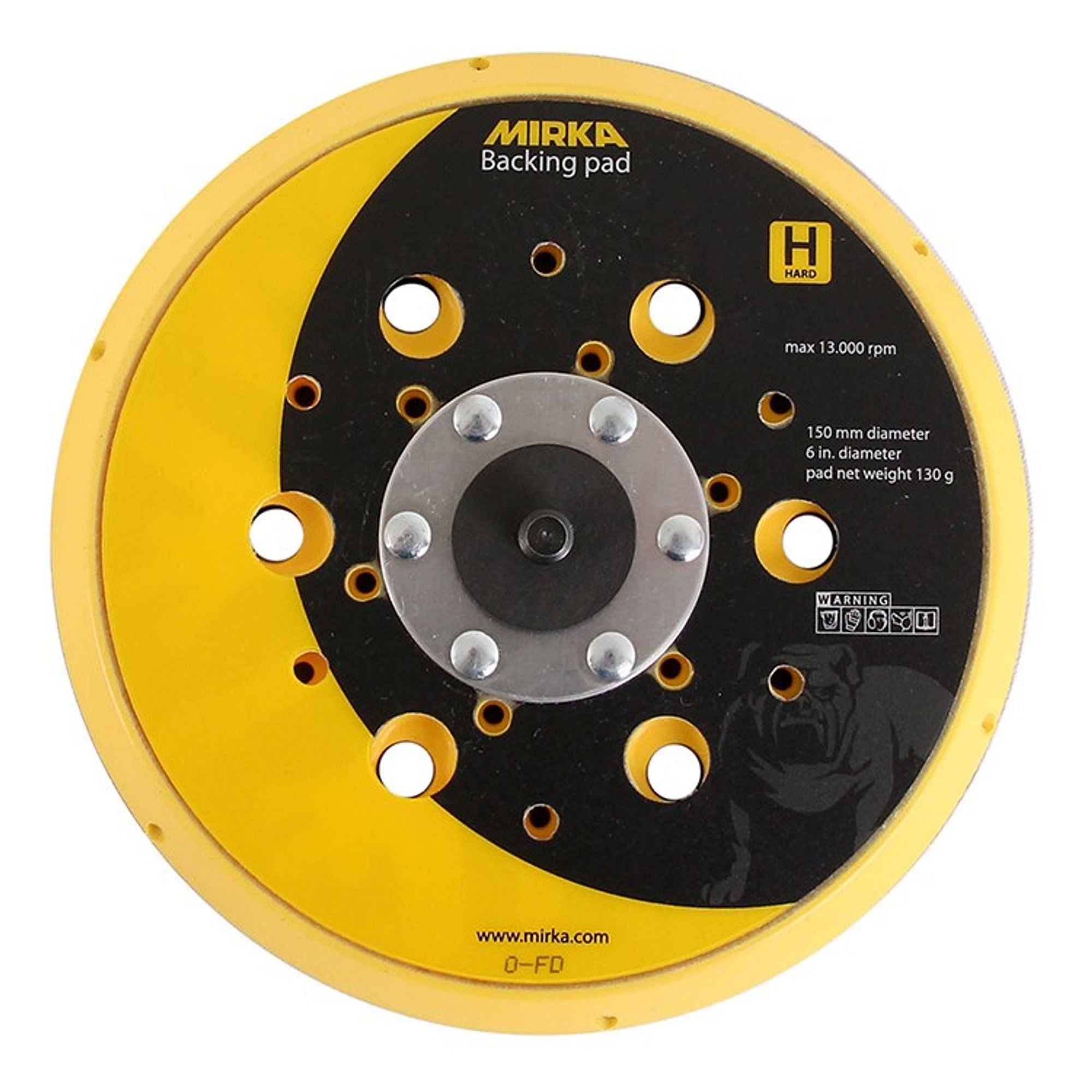 Backing pad for 6" electric orbital sanders