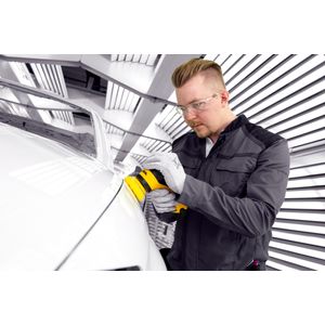 Mirka AROP312-B 3" Cordless Angled Random Orbit Polisher Kit, 12mm orbit - In Use | UnitedFinish.com