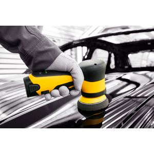 Mirka AROP312-B 3" Cordless Angled Random Orbit Polisher Kit, 12mm orbit - Close Up | UnitedFinish.com