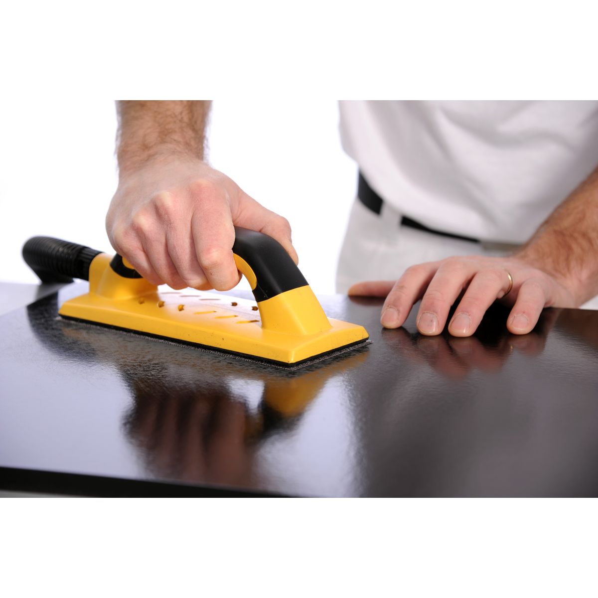 Mirka Handy Grip Vacuum Sanding Block 3 x 9 Inch HB-39 - Close Up | UnitedFinish.com