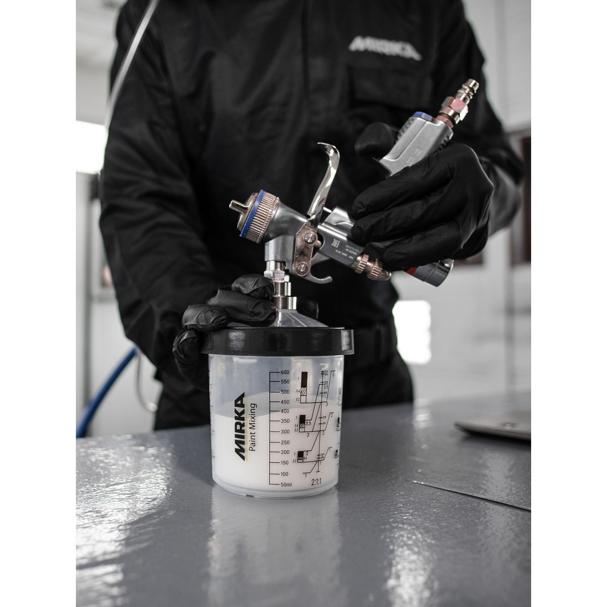 Mirka PCS Spray Gun Adapter Stainless Steel - Detail View | UnitedFinish.com