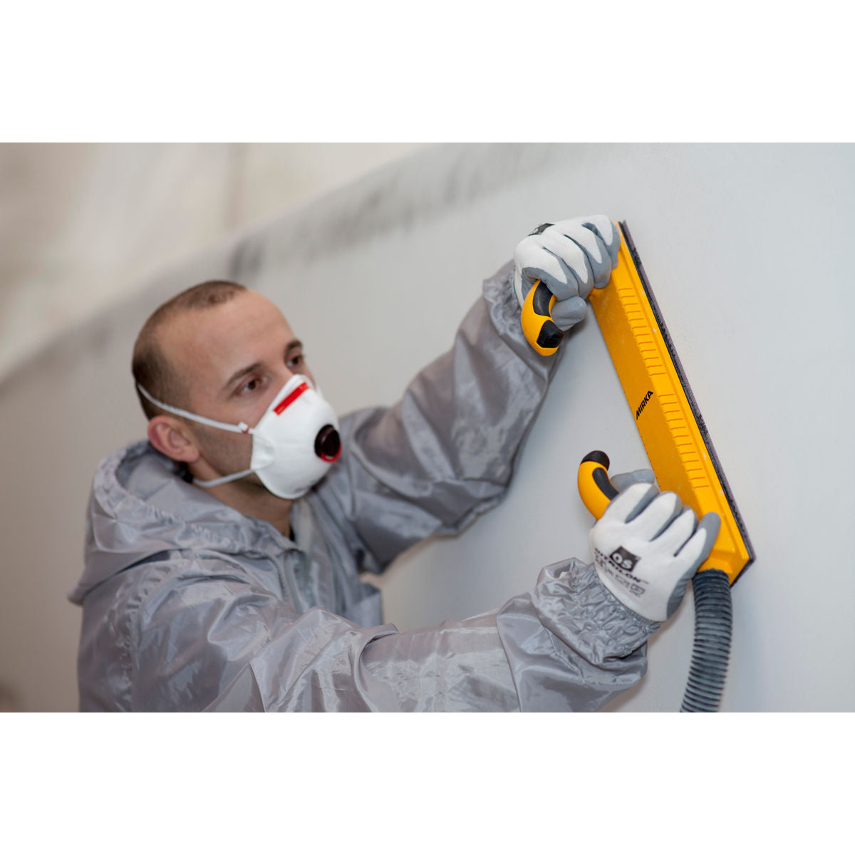 Mirka Vacuum Sanding Block 2.75x16.5 Inch Grip Yellow - Feature View | UnitedFinish.com