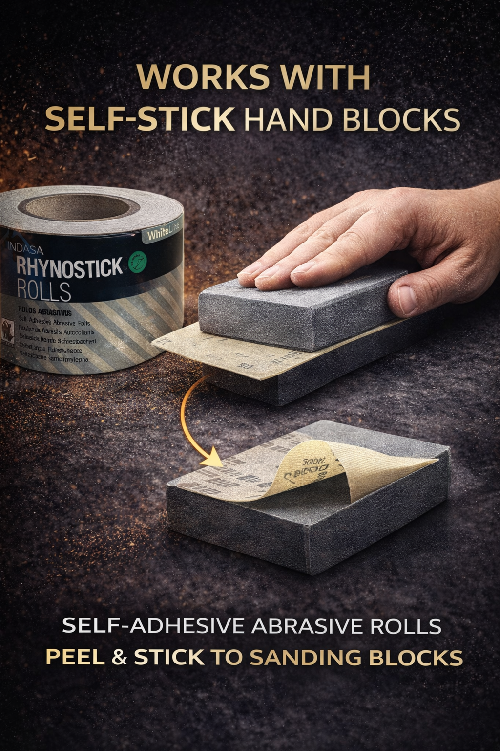 Indasa 2.75" Rhynostick Whiteline PSA Sanding Rolls, 96 Series