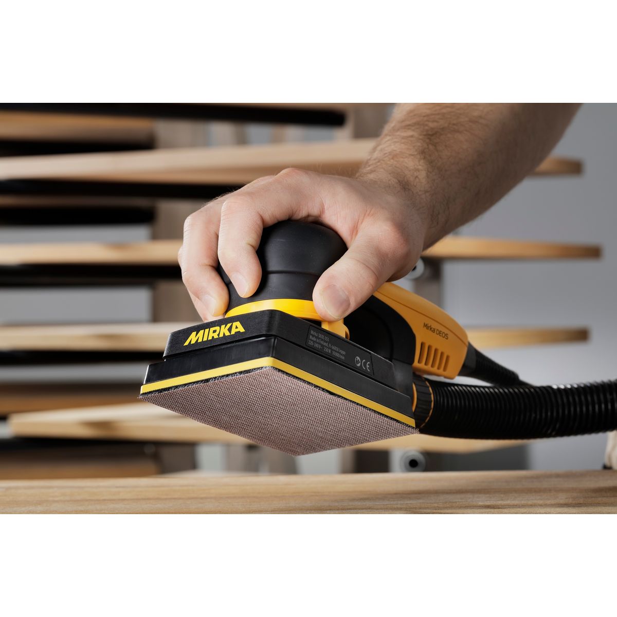 Mirka Deos 3"x5" Electric Sander 353X CV - In Use | UnitedFinish.com