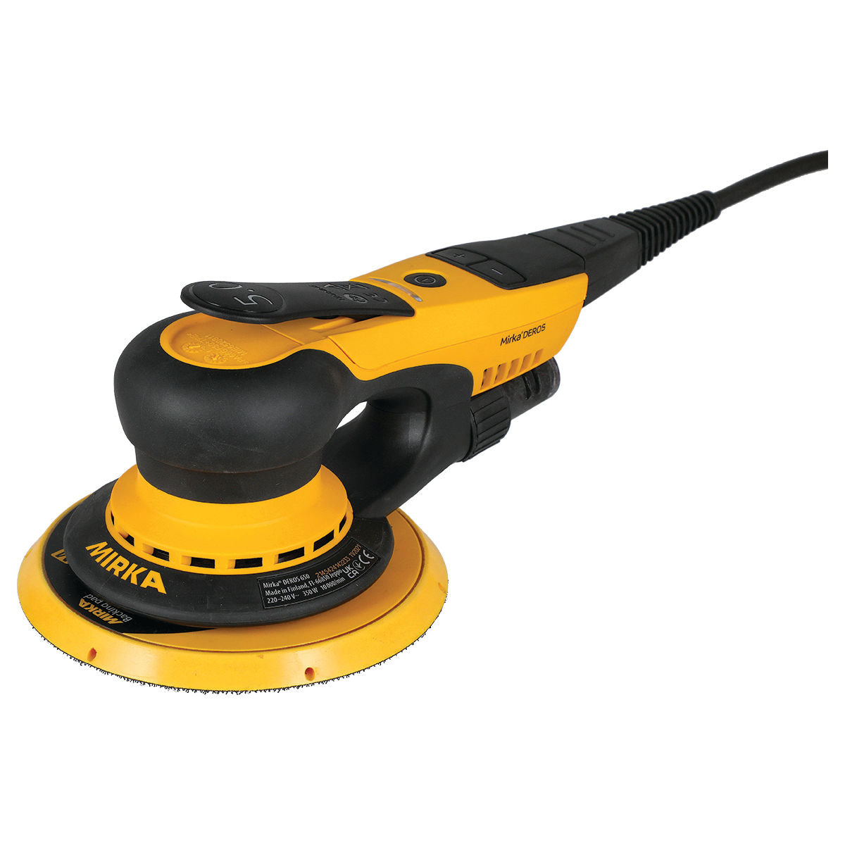 Mirka DEROS 6" Electric Sander 650CV - Side View | UnitedFinish.com