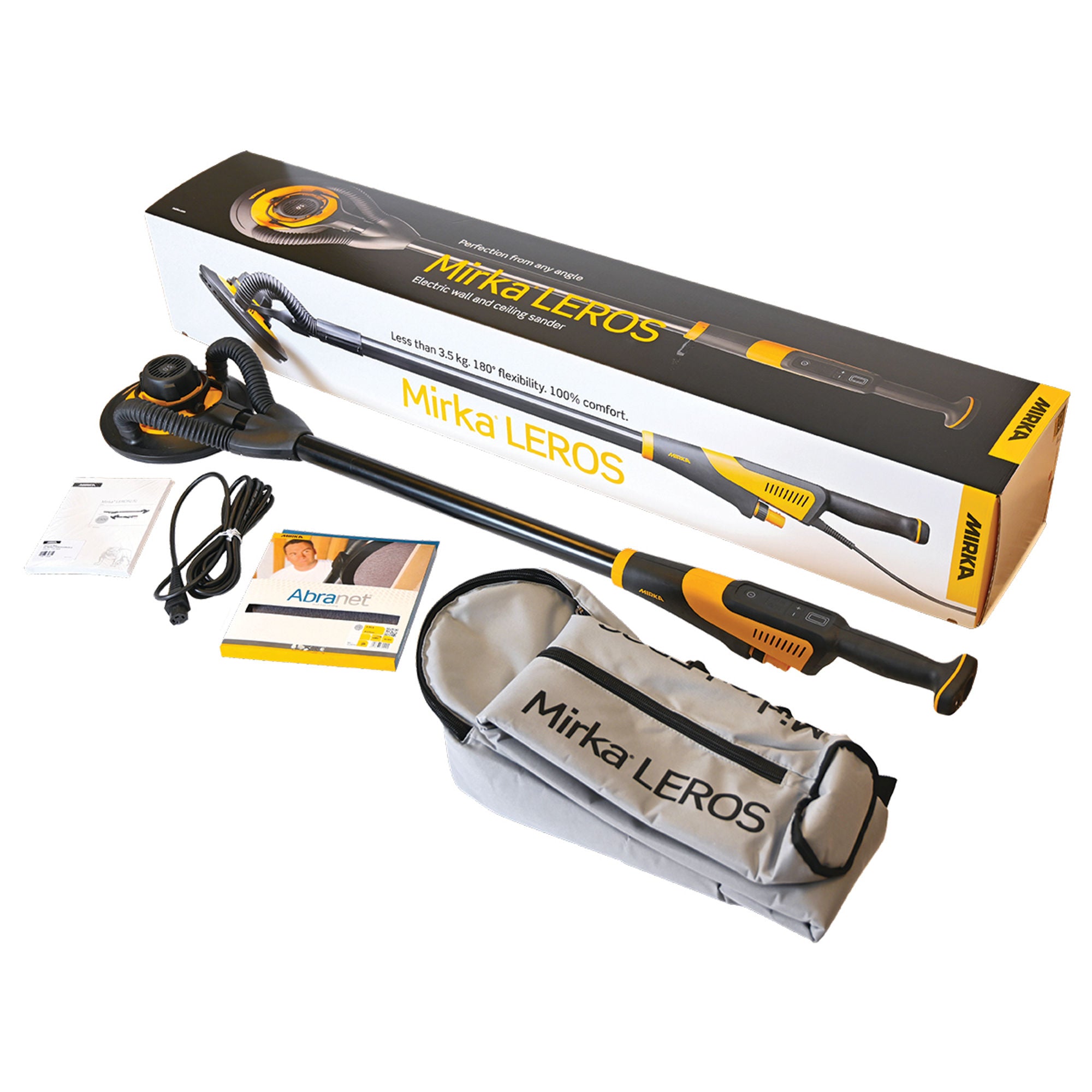 9" LEROS® 950XCV, 5mm orbit, vacuum-ready wall sander w/bag