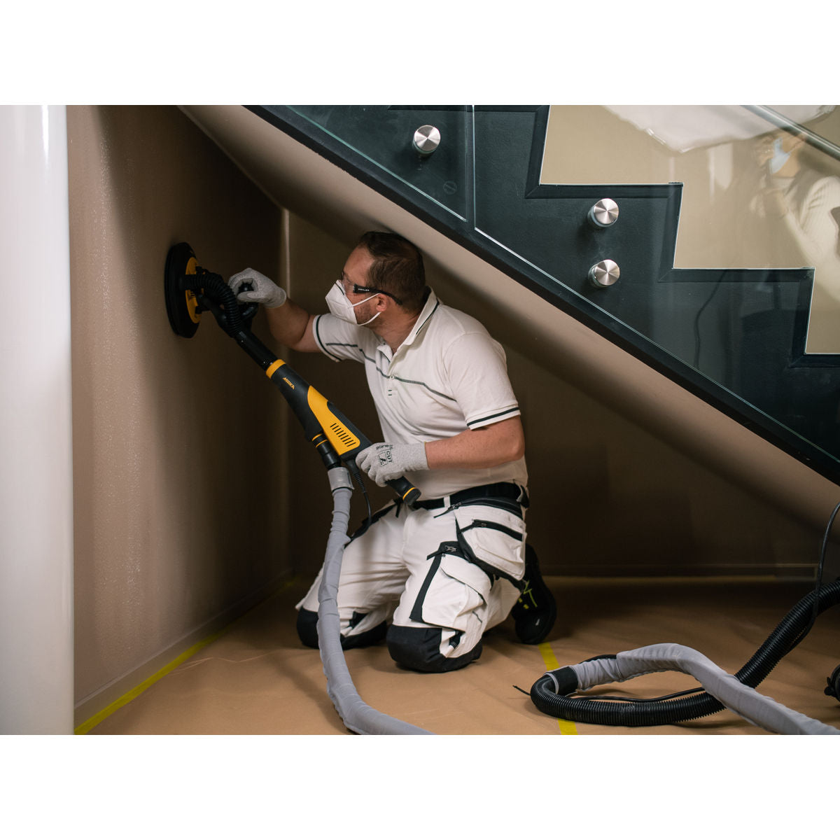9" LEROS-S® 950XCV, 5mm orbit, vacuum-ready wall sander w/bag, MIW95021BAUS