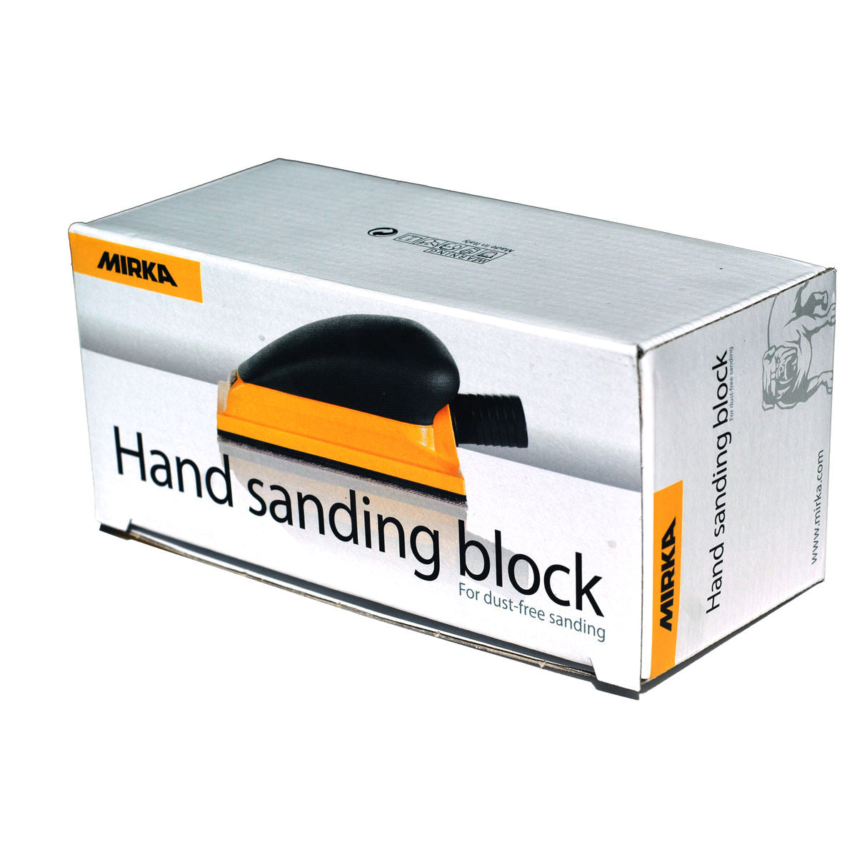 Mirka Hand Sanding Block 2.75x5 Inch Grip 13H Yellow - Side View | UnitedFinish.com