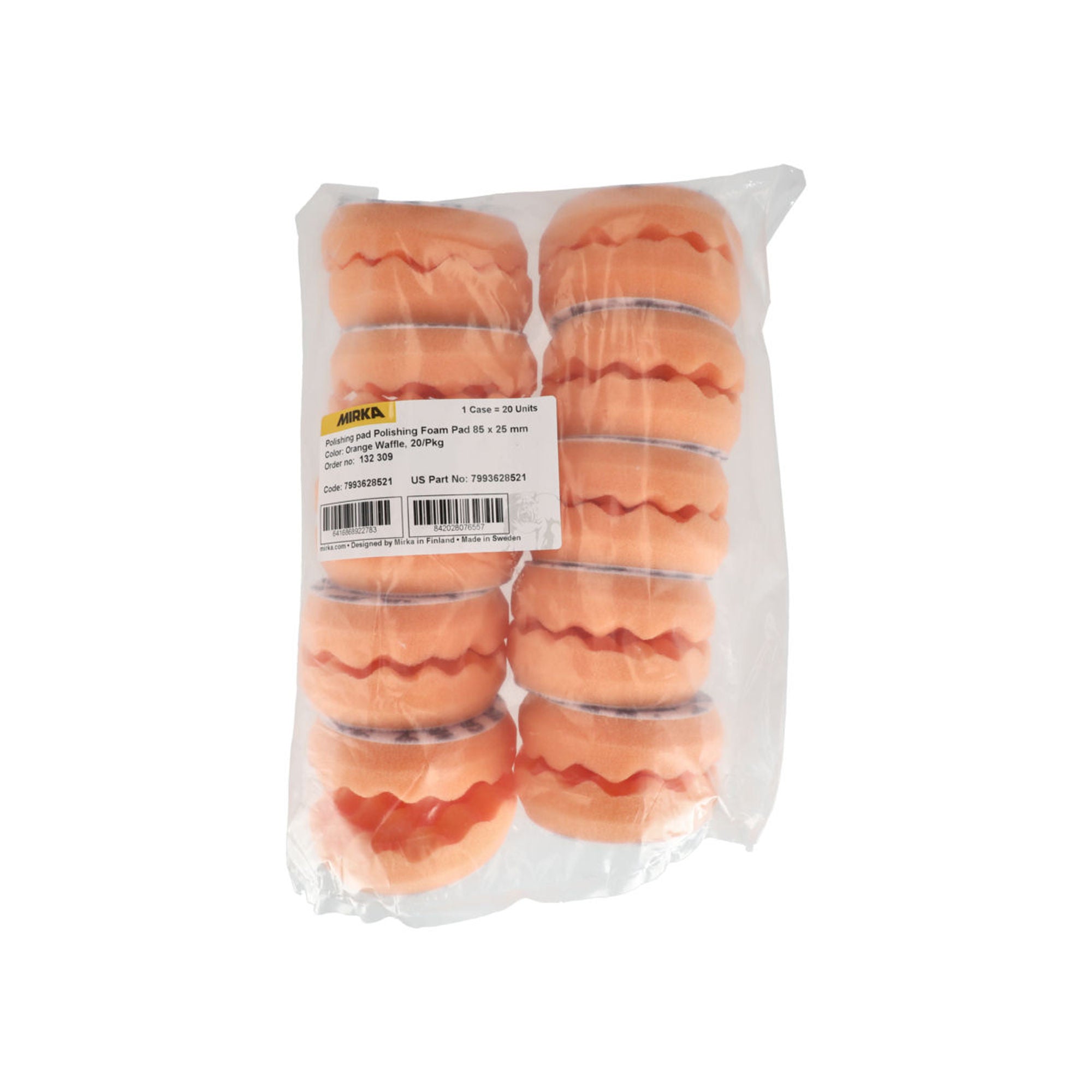 Polishing Foam Pad Orange Waffle