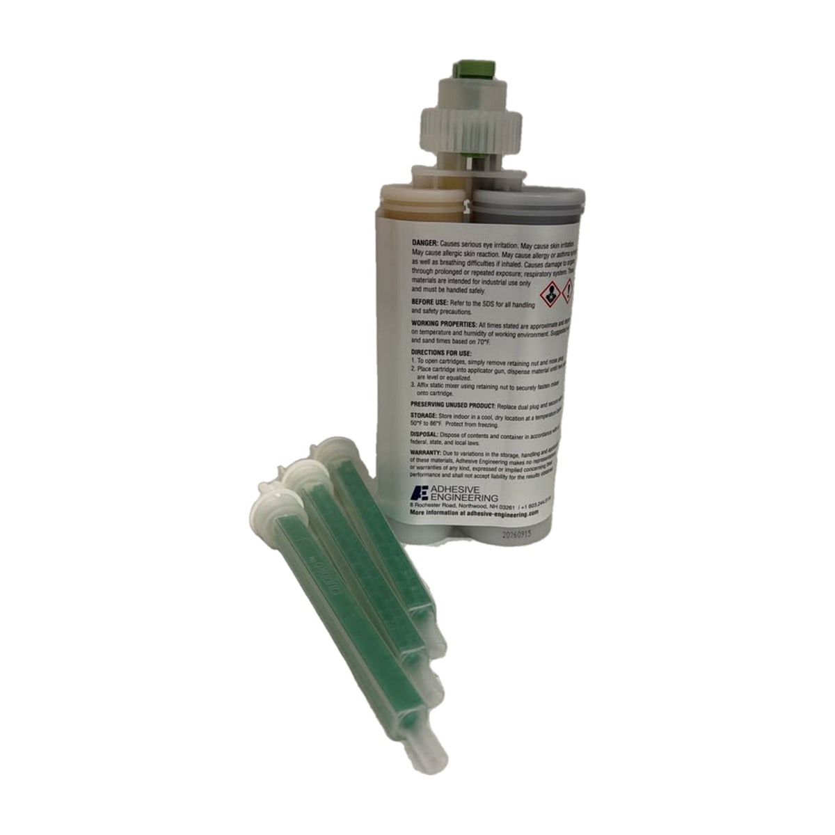 Adhesive Engineering AE 260PB Automotive Panel Bonding Adhesive, 2:1 Epoxy – 210 mL Kit with 3 Mixing Nozzles