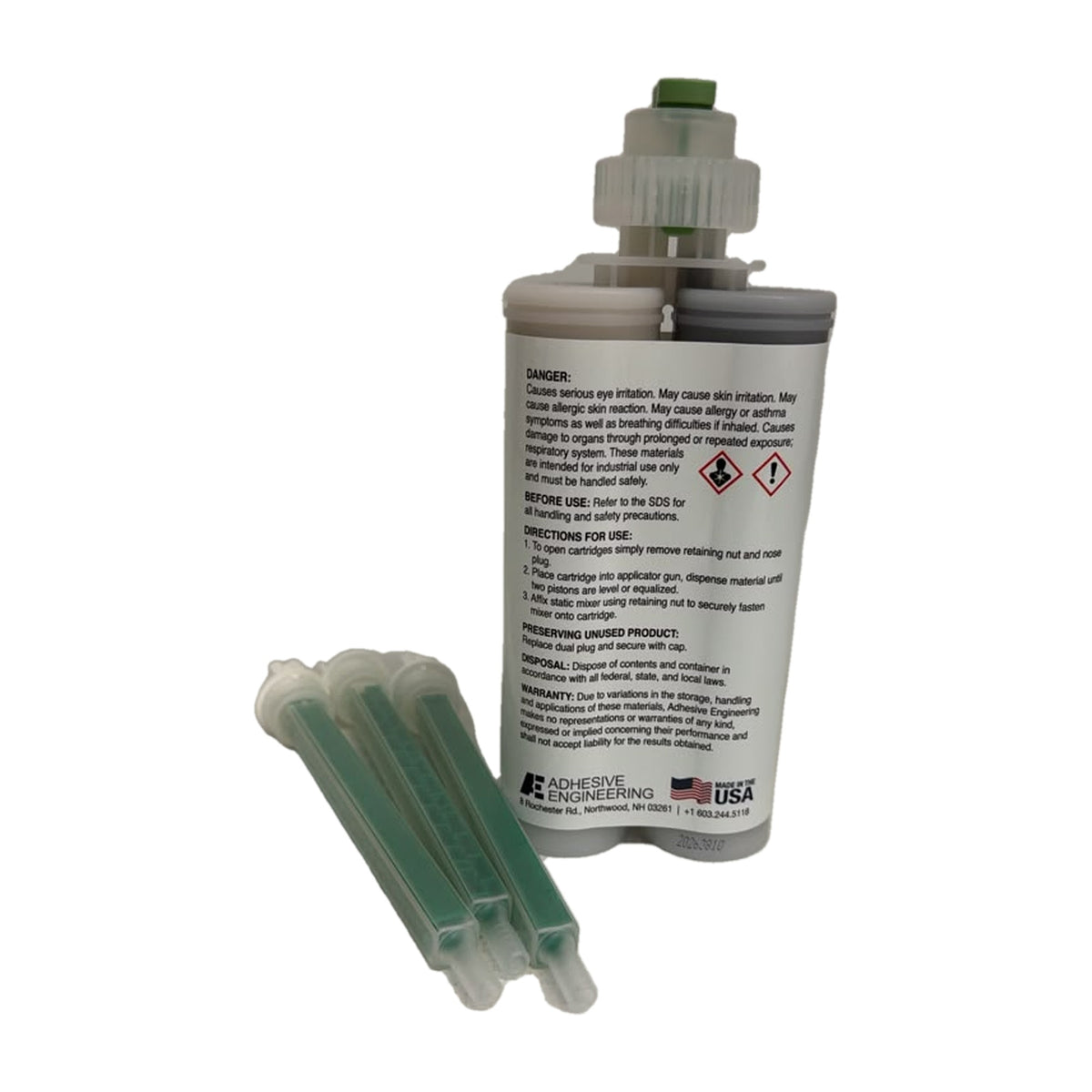 Adhesive Engineering AE 303 Automotive Bonding Adhesive, 30-Second Fast Set – 210 mL Kit with 3 Mixing Nozzles
