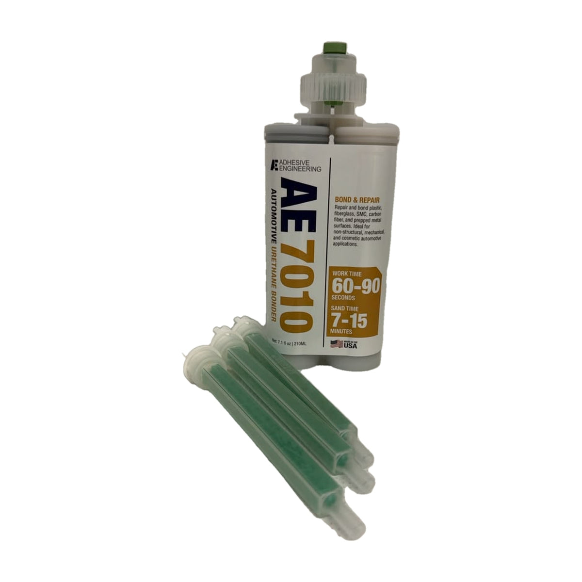 Adhesive Engineering AE 7010 Automotive Urethane Bonder – 210 mL Cartridge Kit with 3 Mixing Nozzles