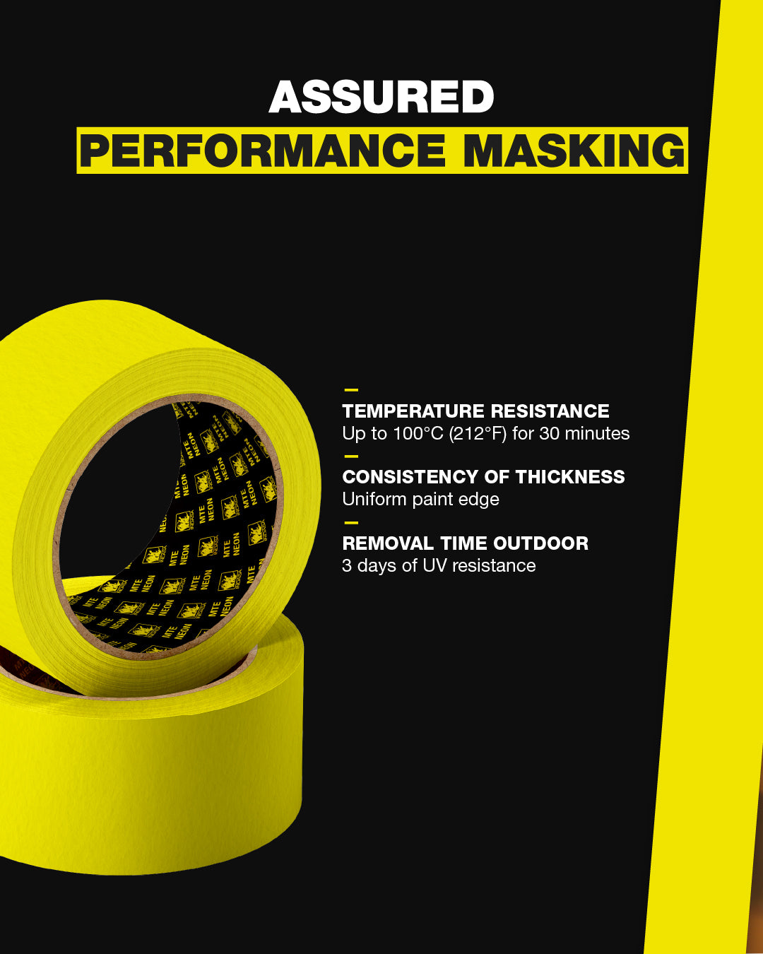 INDASA MTE Neon High-Temperature Masking Tape – Professional Automotive & Industrial Masking