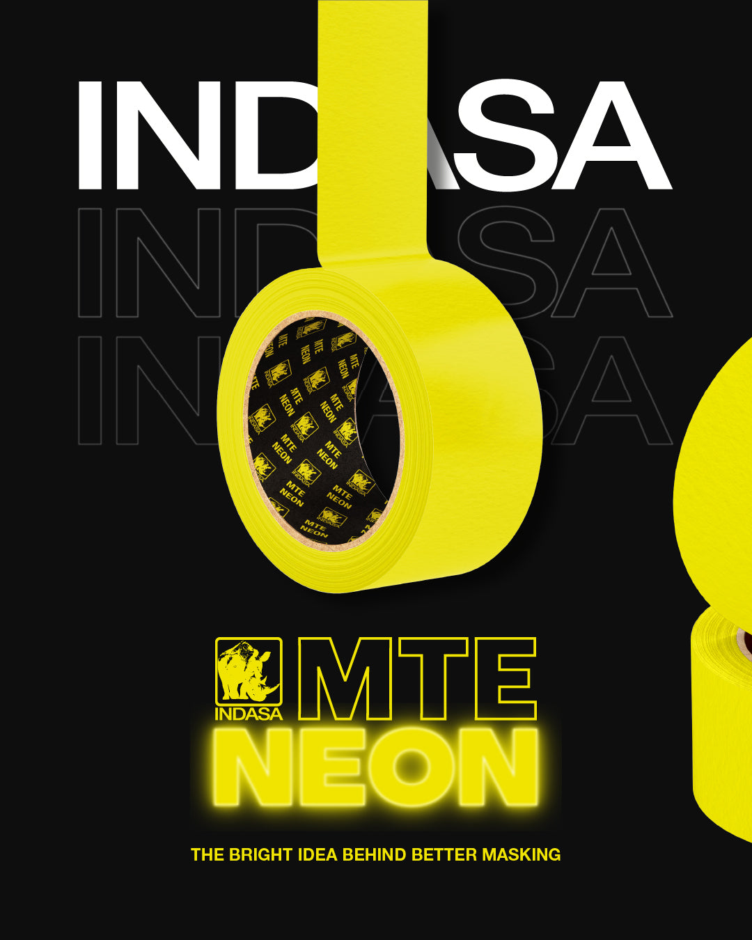 INDASA MTE Neon High-Temperature Masking Tape – Professional Automotive & Industrial Masking