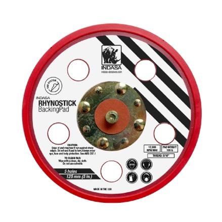 Indasa Rhynostick 5in 5-Hole PSA Backup Pad 6001-5H by INDASA | UnitedFinish.com