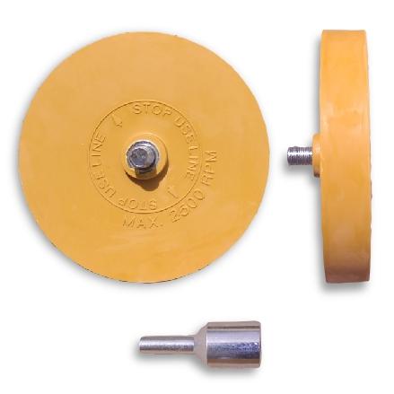 Indasa Eraser Wheel Kit 8100 - Adapter View | UnitedFinish.com