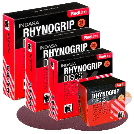 Indasa 8in Rhynogrip Red Line Solid Discs 820 Series - Side View | UnitedFinish.com