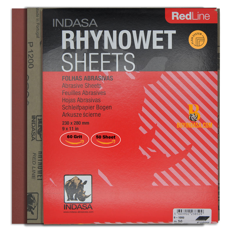 Indasa RedLine Rhynowet Wet & Dry Sanding Sheets, 6 & 7 Series