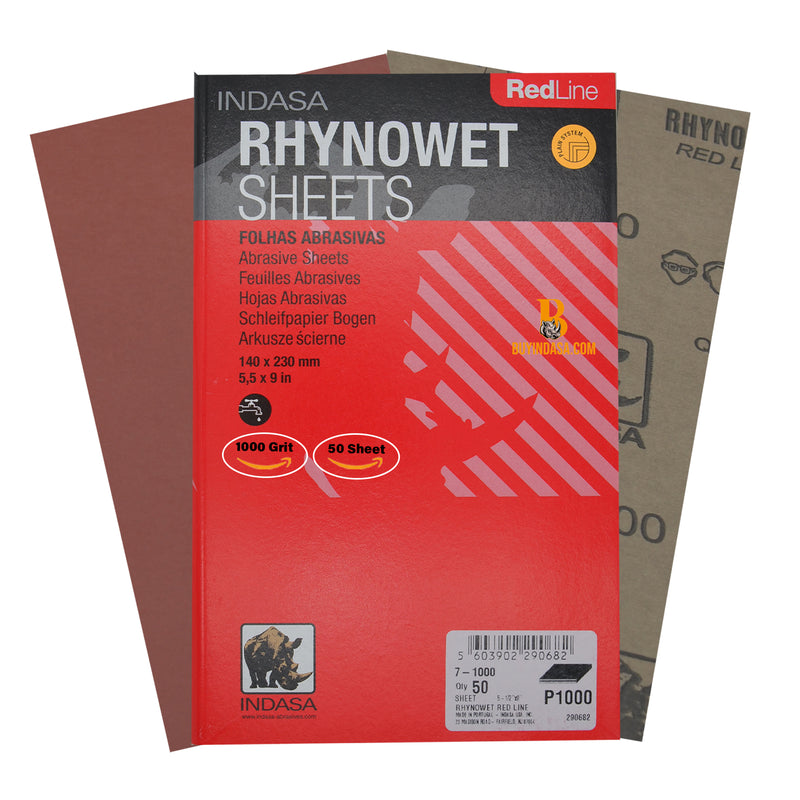 Indasa RedLine Rhynowet Wet & Dry Sanding Sheets, 6 & 7 Series