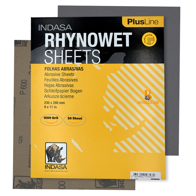 Indasa PlusLine Rhynowet Wet and Dry Sanding Sheets, 1 & 2 Series