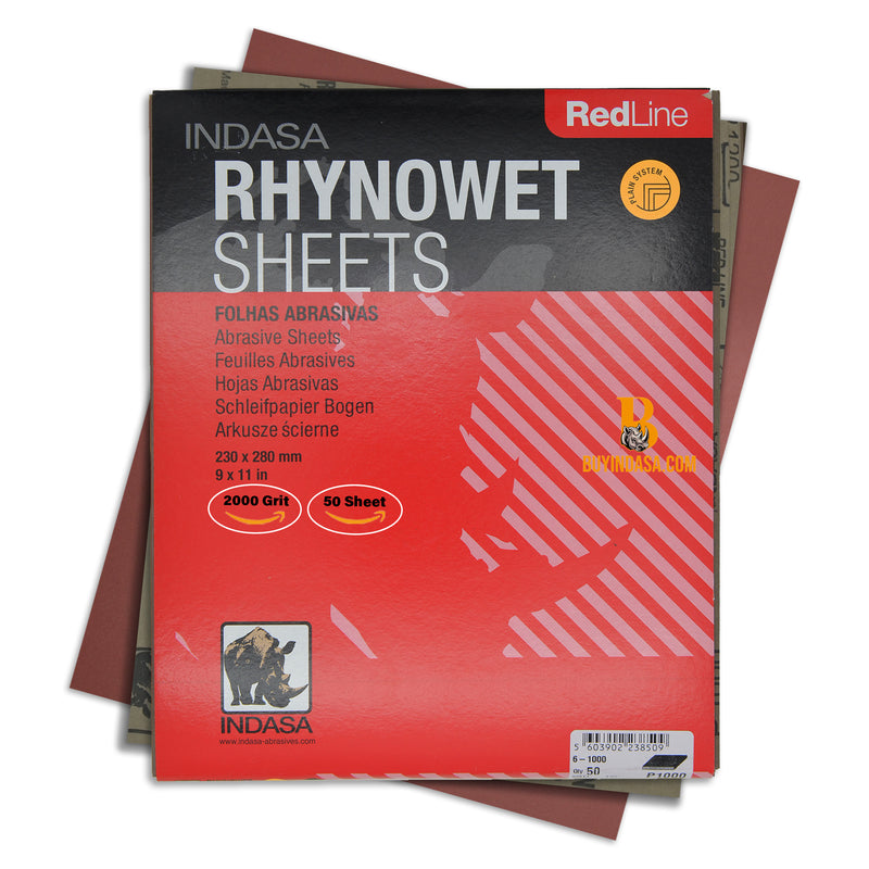 Indasa RedLine Rhynowet Wet & Dry Sanding Sheets, 6 & 7 Series