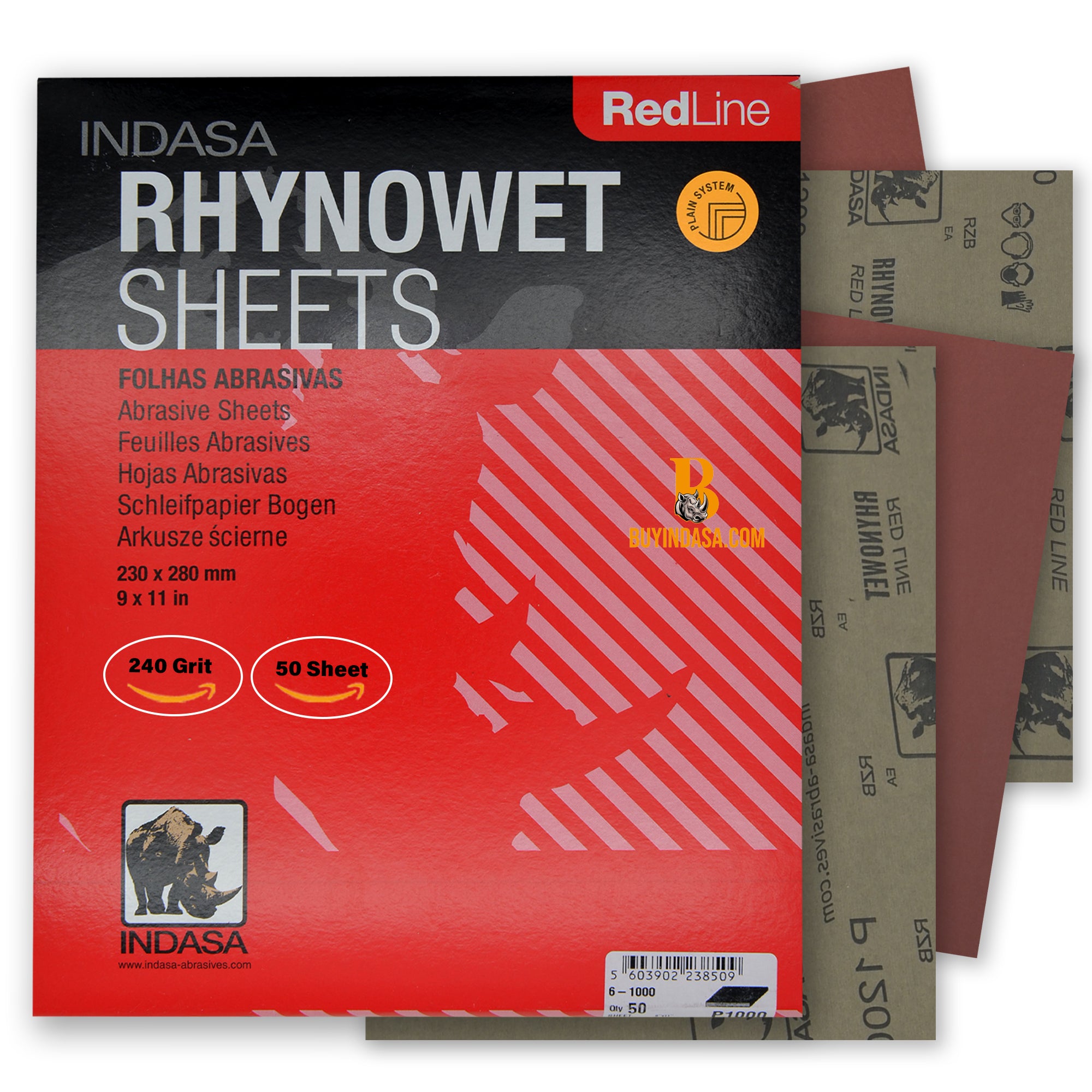 Indasa RedLine Rhynowet Wet/Dry Sanding Sheets - Close Up | UnitedFinish.com