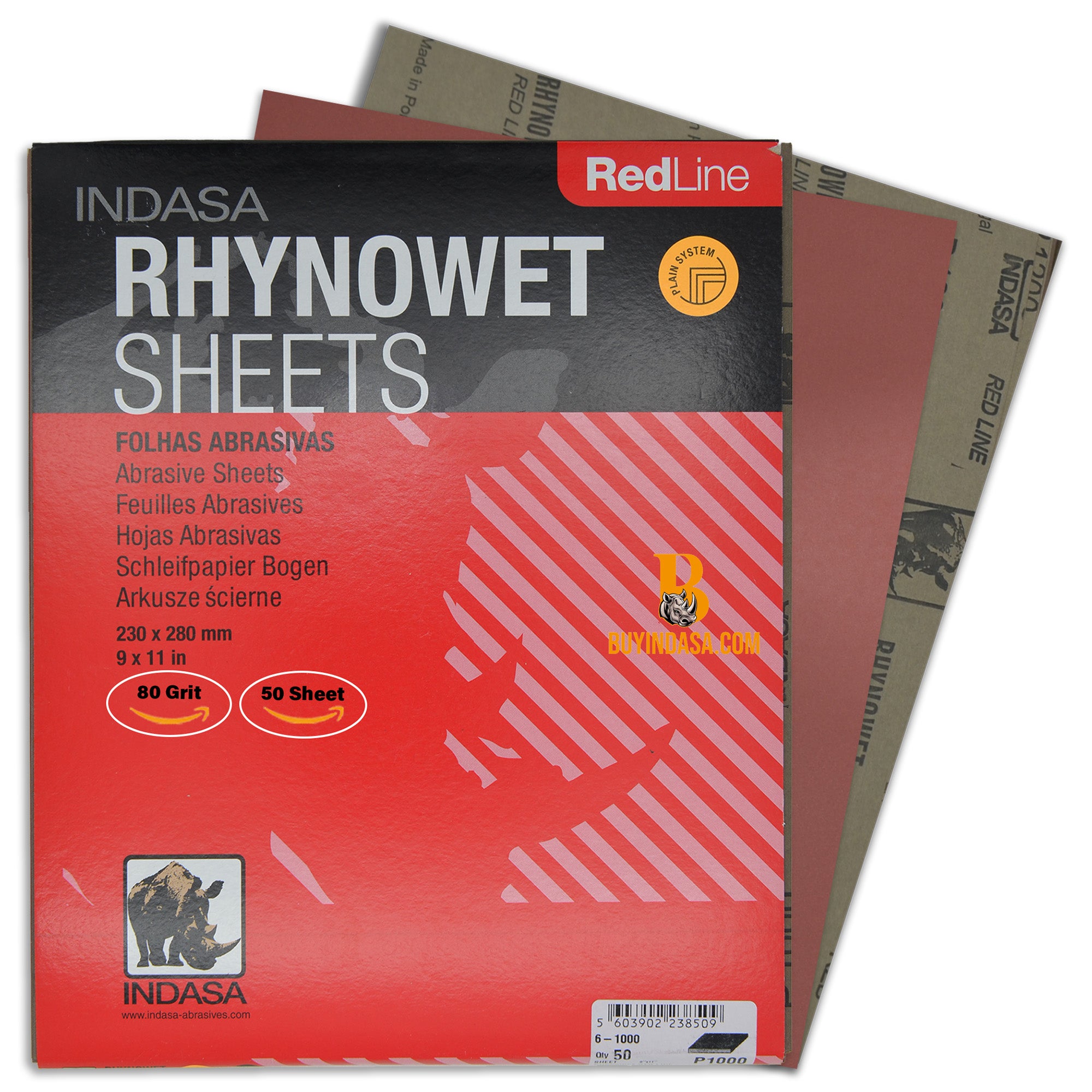 Indasa RedLine Rhynowet Wet/Dry Sanding Sheets - Package | UnitedFinish.com