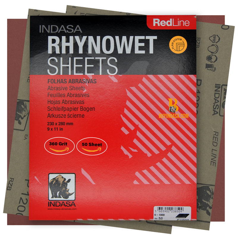 Indasa RedLine Rhynowet Wet & Dry Sanding Sheets, 6 & 7 Series