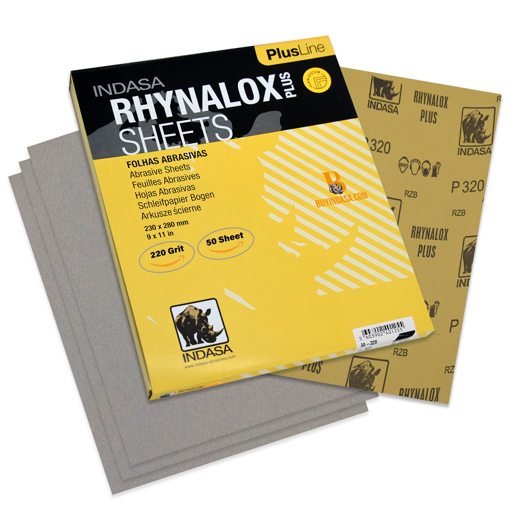 Indasa Plusline Rhynolox Plus Dry Sanding Sheets, 3A Series