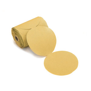 Gold 5 Inch PSA Linkroll Sanding Discs - Side View | UnitedFinish.com
