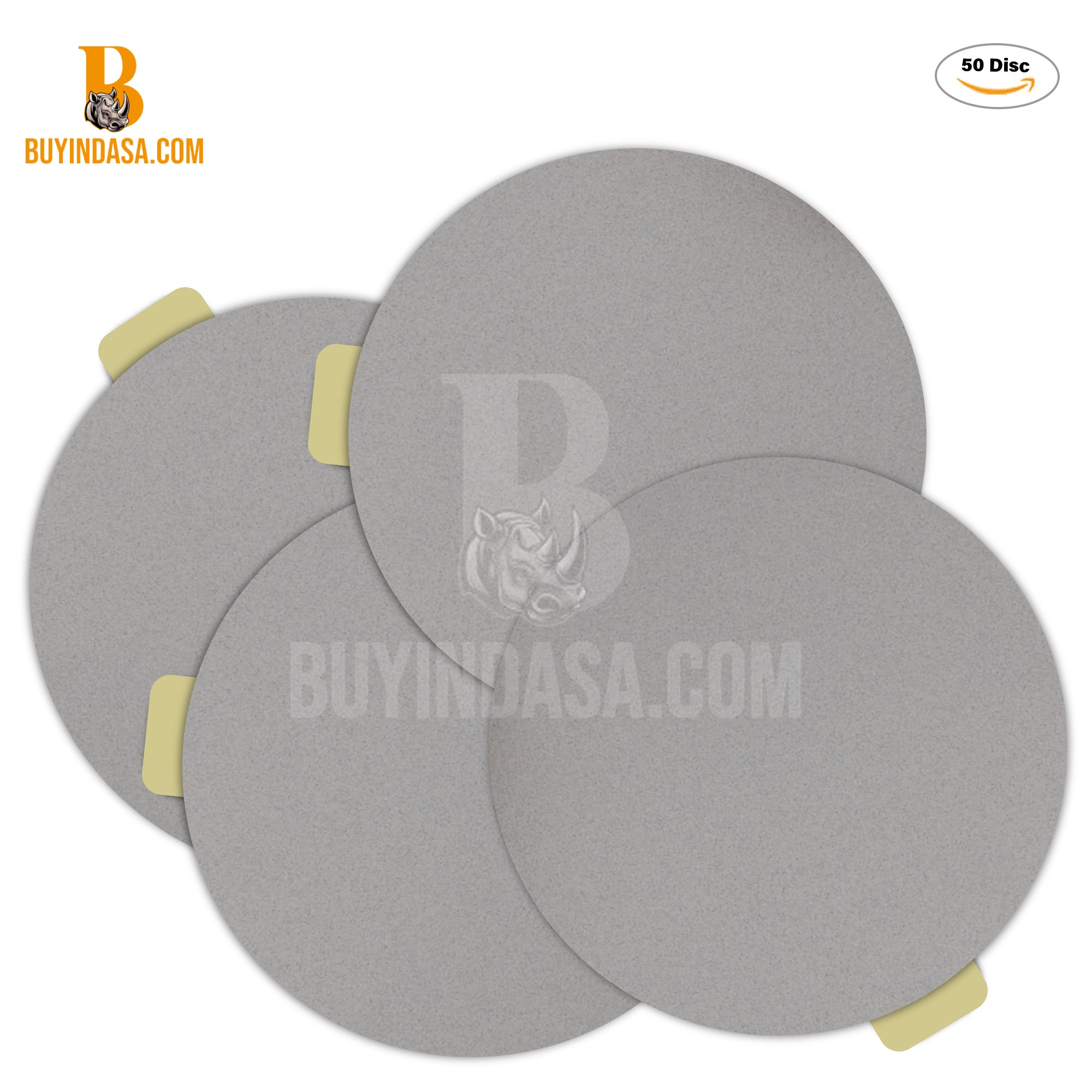 6" Production Pro Set Indasa Rhynostick White Line PSA Sanding Discs - Side View | UnitedFinish.com