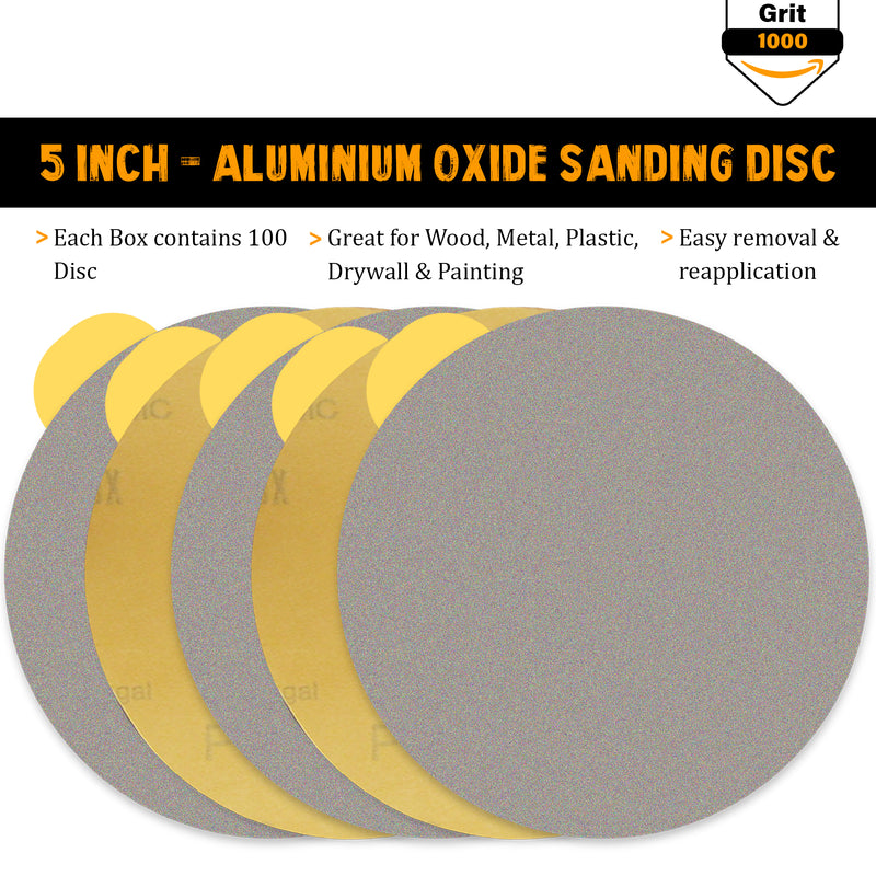 Indasa 5" Plus Line Rhynostick PSA Solid Sanding Discs, (1050 Series)