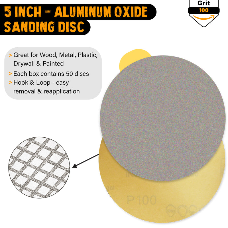 Indasa 5" Plus Line Rhynostick PSA Solid Sanding Discs, (1050 Series)