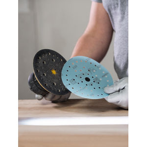 Mirka Galaxy 3" Multifit Multi-Hole Grip Sanding DIscs - Close Up | UnitedFinish.com