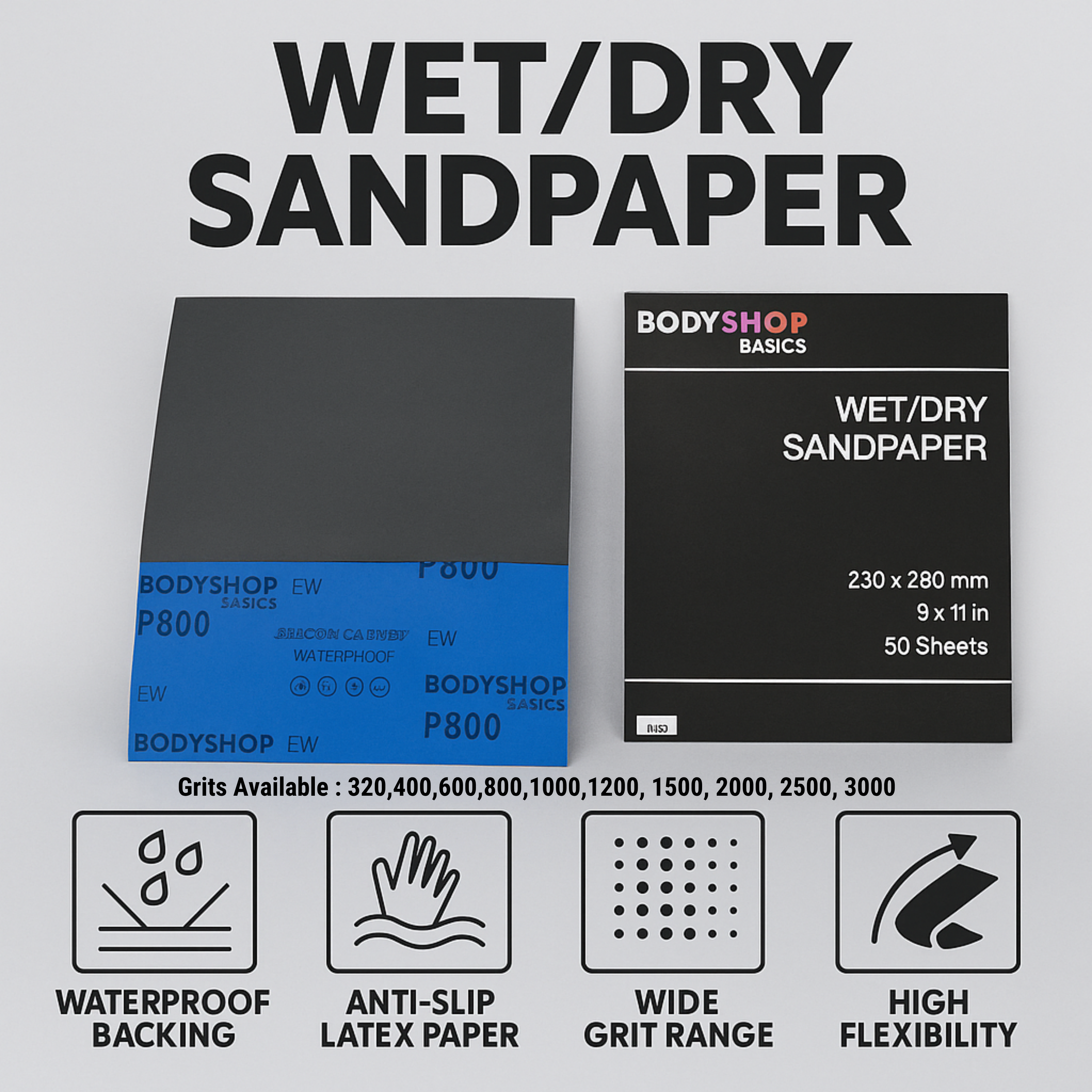 Wet/Dry Sanding Sheets 9"x11" Fine Grit Waterproof - Application | UnitedFinish.com