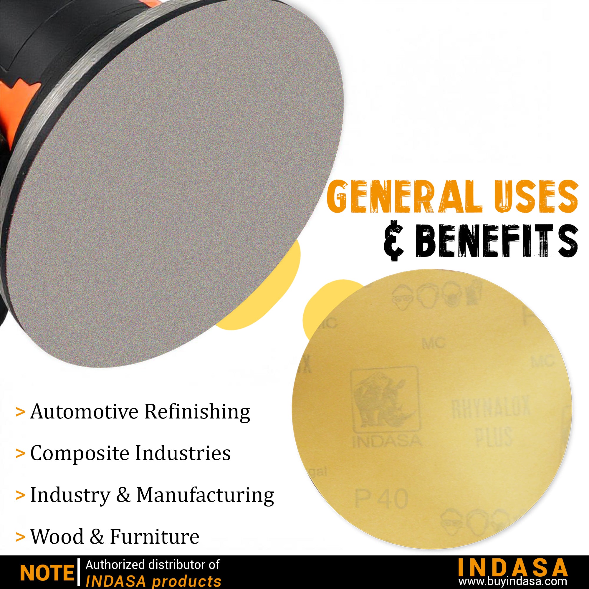 Indasa 5" Plus Line Rhynostick PSA Solid Sanding Discs 1050 Series by INDASA | UnitedFinish.com