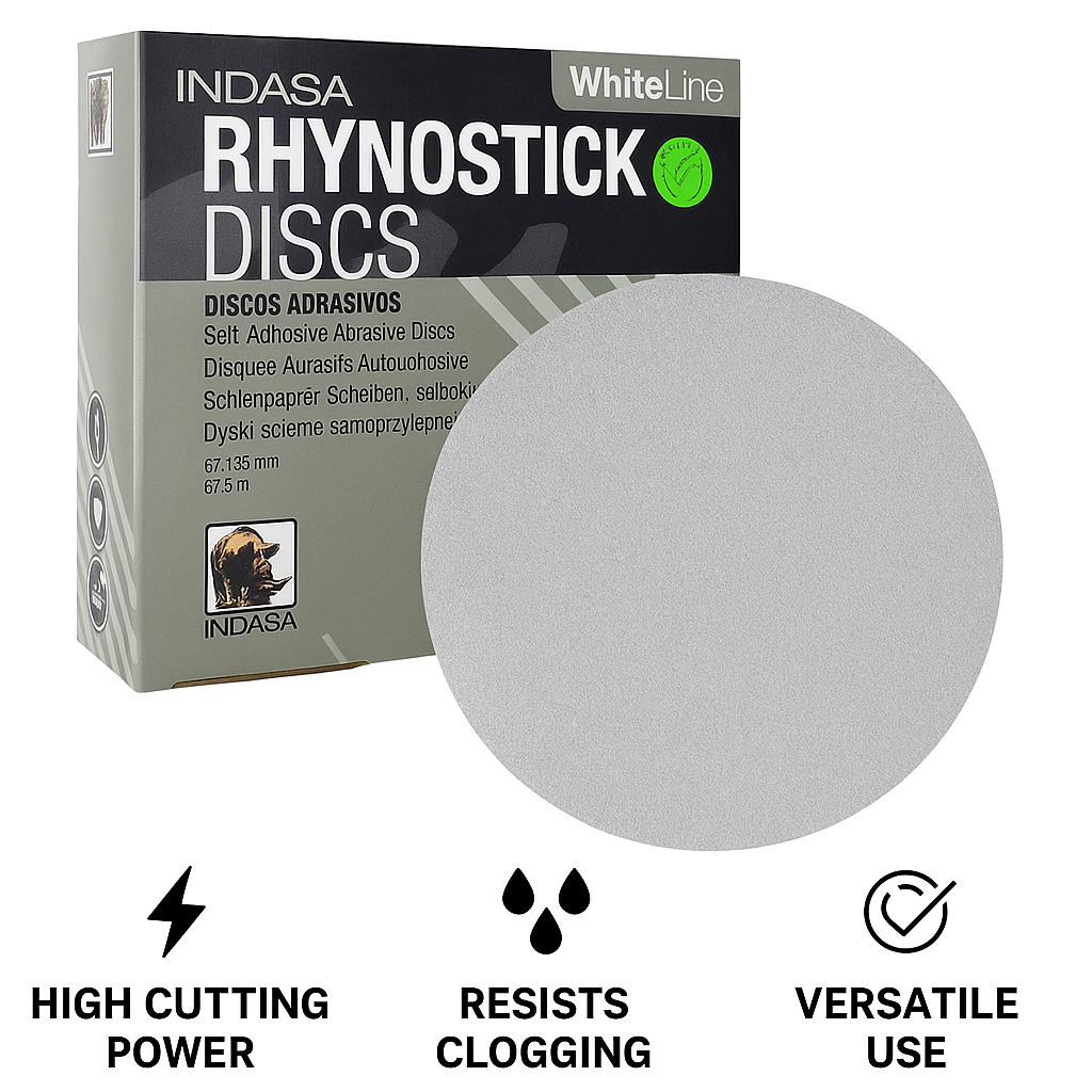 5" Professional Starter Pack Indasa Rhynostick White Line PSA Sanding Discs | UnitedFinish.com
