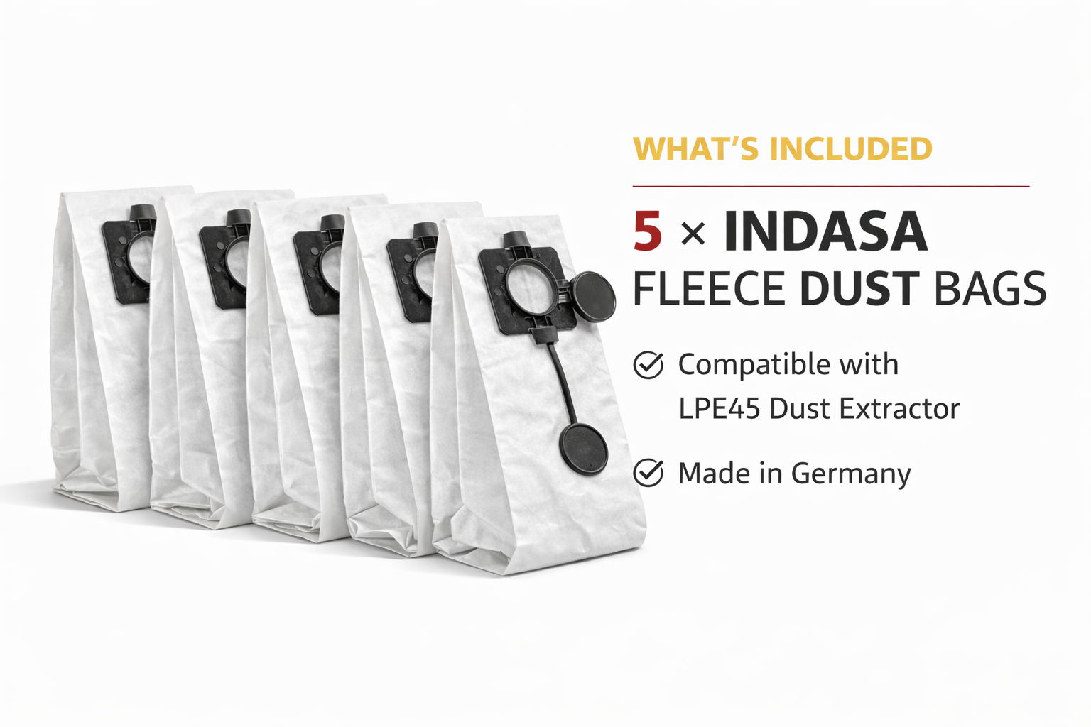 Indasa LPE45 Fleece Dust Bags 558799 - Spec Sheet | UnitedFinish.com